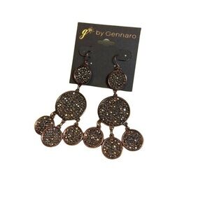 Black dangle‎ druzy like statement earrings